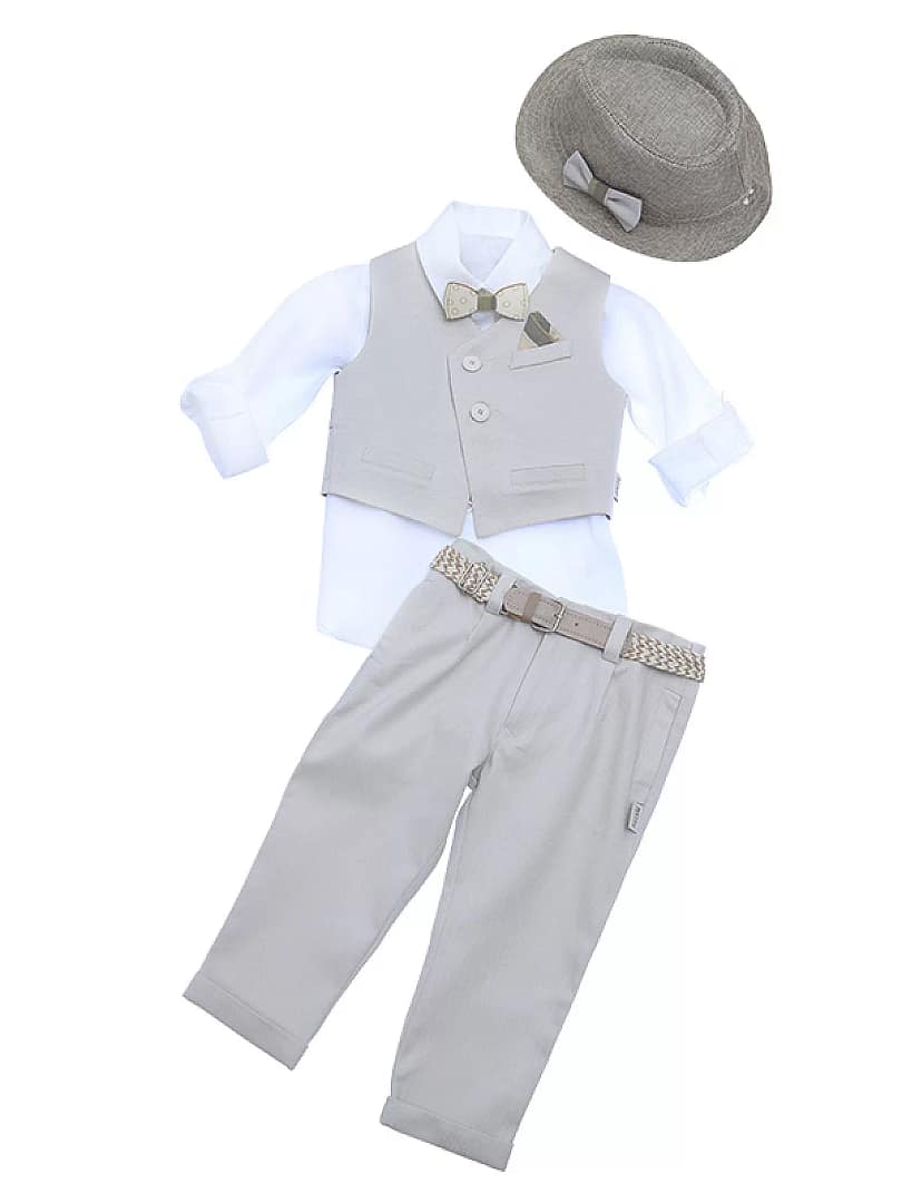 Αγόρι 3 Κουστούμι Βάπτισης Alexander - BEIGE