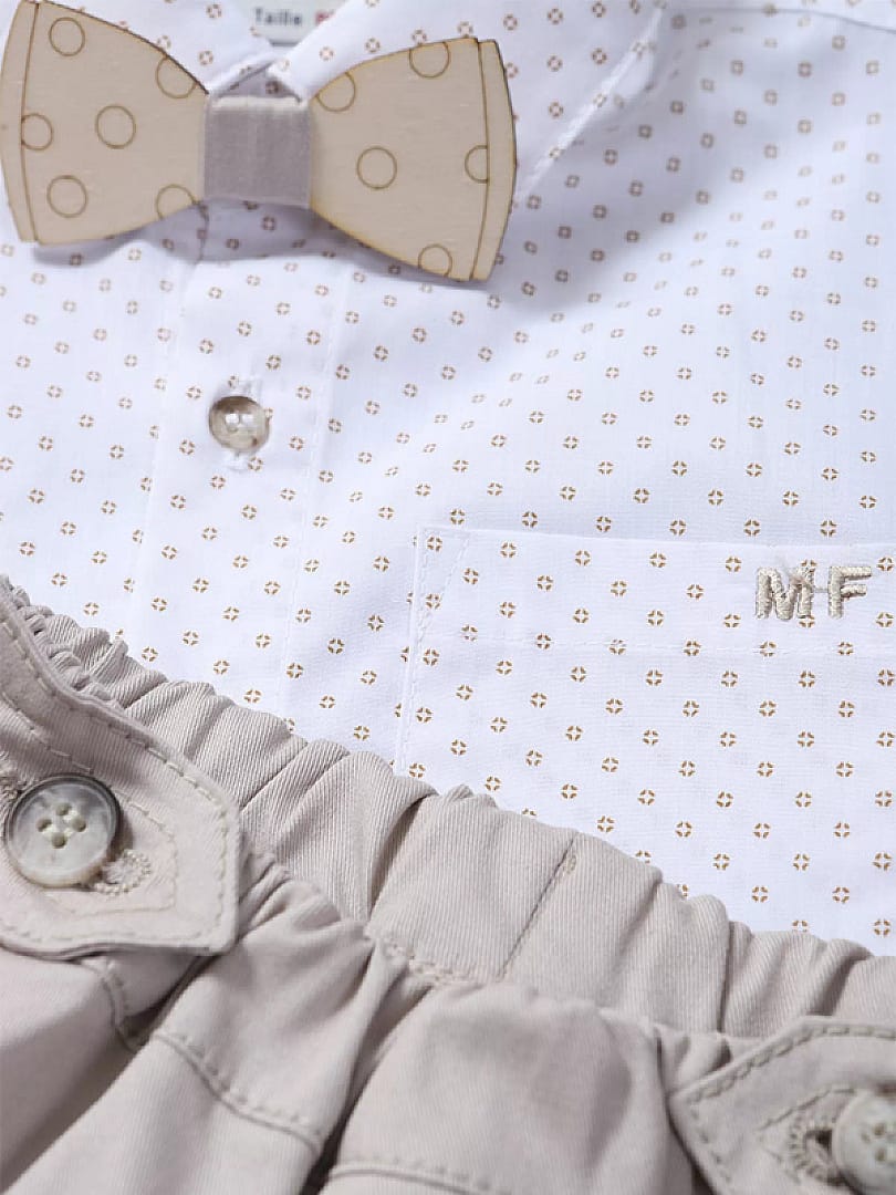 Αγόρι 5.1 Σετ βάπτισης Nicolas 6-18 μηνών - BEIGE