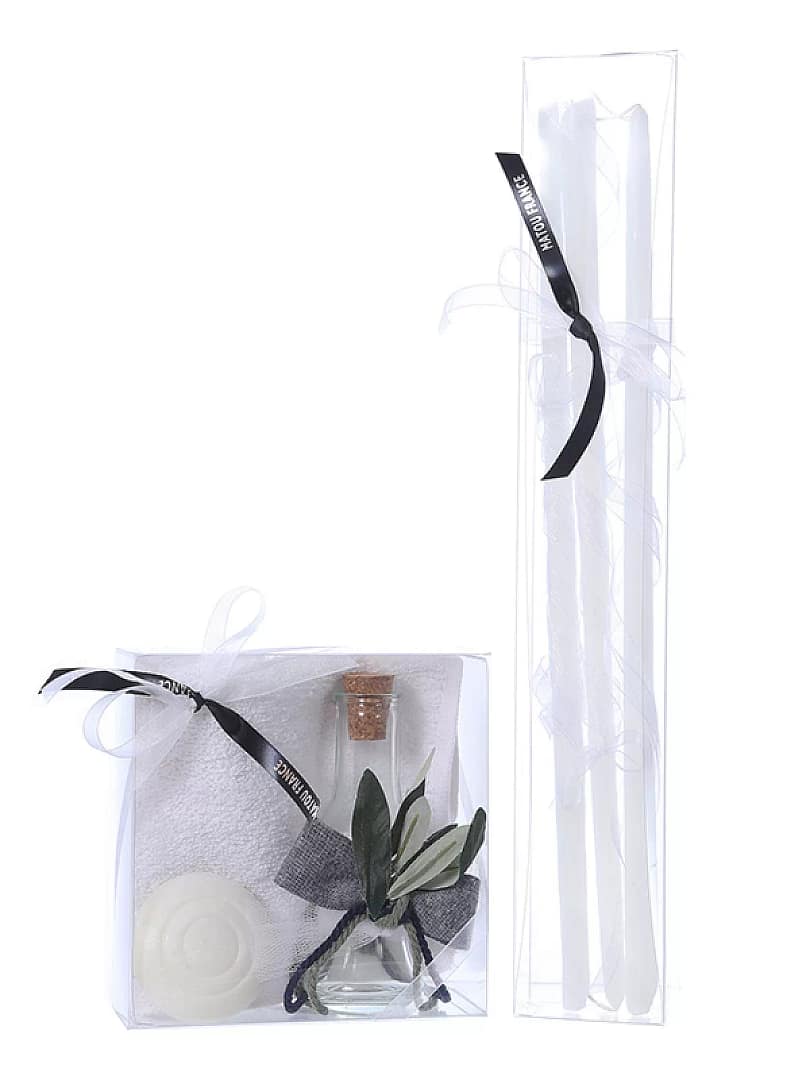 Λαδοσετ αγόρι Σετ Λαδιού - Κεριά Olive - WHITE